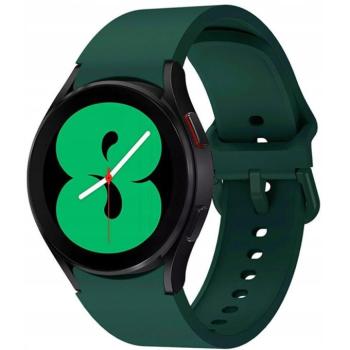 Samsung Galaxy Watch 4 / 5 / 5 Pro / 6 / 7 / FE (40 / 44 / 45mm) / Watch 4 Classic / 6 Classic (42 / 43 / 46mm), szilikon pótszíj, állítható, TP IconBand, sötétzöld kép