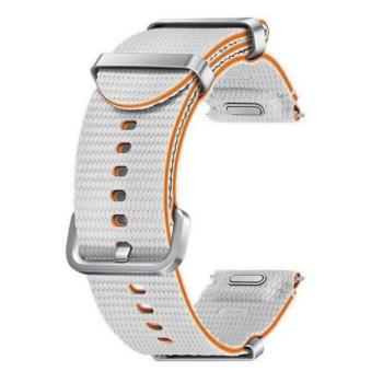 Samsung Galaxy Watch 4 / 5 / 5 Pro / 6 / 7 / FE (40 / 44 / 45mm) / Watch 4 Classic / 6 Classic (42 / 43 / 46mm), textíl pótszíj, M / L méret, állítható, izzadtságátló, vízálló, dupla szíj bújtatóval, ezüst, gyári kép