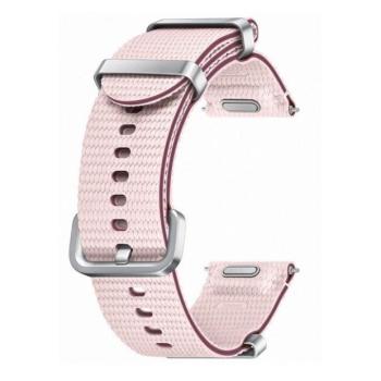 Samsung Galaxy Watch 4 / 5 / 5 Pro / 6 / 7 / FE (40 / 44 / 45mm) / Watch 4 Classic / 6 Classic (42 / 43 / 46mm), textíl pótszíj, S / M méret, állítható, izzadtságátló, vízálló, dupla szíj bújtatóval, rózsaszín, gyári kép