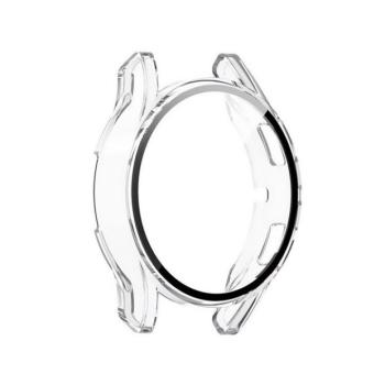 Samsung Galaxy Watch 4 / 5 / 6 / FE (40 mm), Műanyag védőkeret, kijelzővédő üveggel, közepesen ütésálló, szíj nélkül, átlátszó kép