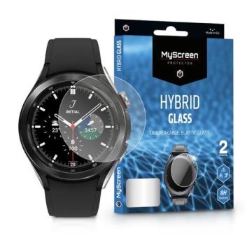 Samsung Galaxy Watch 4 Classic (46 mm) rugalmas üveg képernyővédő fólia - MyScreen Protector Hybrid Glass - 2 db/csomag - átlátszó kép