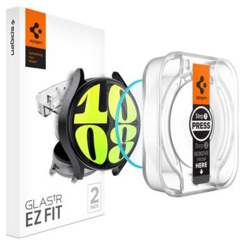 Samsung Galaxy Watch 7 (40 mm) SM-L300 / L305, Kijelzővédő fólia, ütésálló fólia (az íves részre is!), Tempered Glass (edzett üveg), Spigen Ez Fit, Clear, 2 db / csomag kép