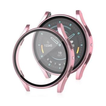 Samsung Galaxy Watch 7 (40 mm) SM-L300 / L305, Műanyag védőkeret, kijelzővédő üveggel, közepesen ütésálló, szíj nélkül, vörösarany kép