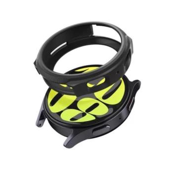 Samsung Galaxy Watch 7 (44 mm) SM-L310 / L315, Szilikon védőkeret, közepesen ütésálló, Spigen Liquid Air, fekete kép