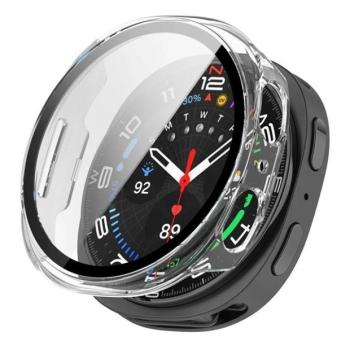 Samsung Galaxy Watch 8 (40 mm) SM-L320 / L325, Műanyag védőkeret, kijelzővédő üveggel, közepesen ütésálló, szíj nélkül, átlátszó kép