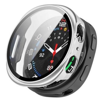 Samsung Galaxy Watch 8 (40 mm) SM-L320 / L325, Műanyag védőkeret, kijelzővédő üveggel, közepesen ütésálló, szíj nélkül, ezüst kép