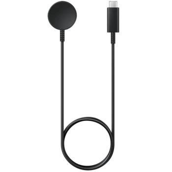 Samsung Galaxy Watch okosórákhoz, töltő + kábel, USB Type-C, mágneses, 80 cm, gyári, fekete kép