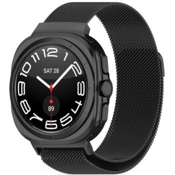 Samsung Galaxy Watch Ultra (47mm) SM-L705, fém pótszíj, milánói stílus, TP MilaneseBand, fekete kép