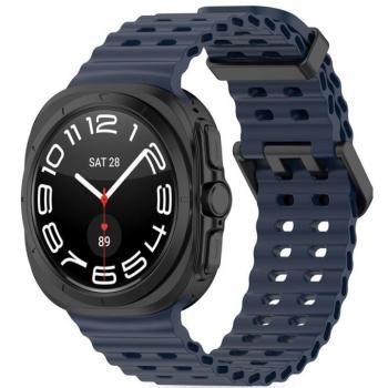 Samsung Galaxy Watch Ultra (47mm) SM-L705, szilikon pótszíj, állítható, hullámos kialakítás, TP IconBand Pro, sötétkék kép