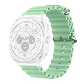 Samsung Galaxy Watch Ultra (47mm) SM-L705, szilikon pótszíj, állítható, hullámos kialakítás, zöld kép