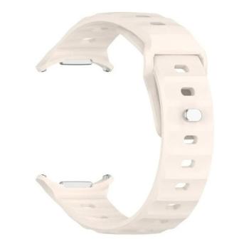 Samsung Galaxy Watch Ultra (47mm) SM-L705, szilikon pótszíj, légáteresztő, 3D homorú minta, bézs kép