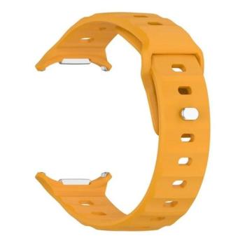 Samsung Galaxy Watch Ultra (47mm) SM-L705, szilikon pótszíj, légáteresztő, 3D homorú minta, sárga kép