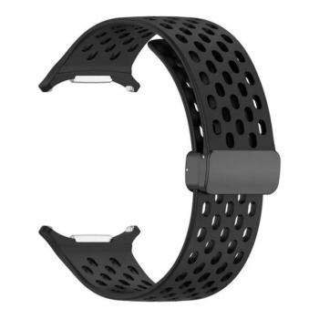 Samsung Galaxy Watch Ultra (47mm) SM-L705, szilikon pótszíj, lyukacsos, légáteresztő, fekete kép