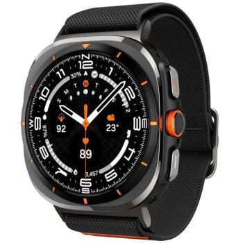 Samsung Galaxy Watch Ultra (47mm) SM-L705, szövet pótszíj, Spigen Lite Fit, fekete kép