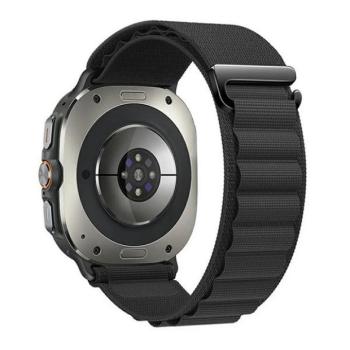 Samsung Galaxy Watch Ultra (47mm) SM-L705, textíl pótszíj, állítható, fekete kép