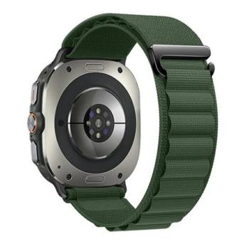 Samsung Galaxy Watch Ultra (47mm) SM-L705, textíl pótszíj, állítható, sötétzöld kép