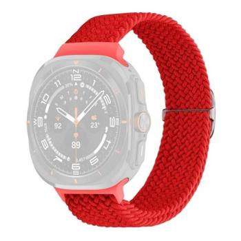 Samsung Galaxy Watch Ultra (47mm) SM-L705, textíl pótszíj, állítható, szőtt stílusú, piros kép