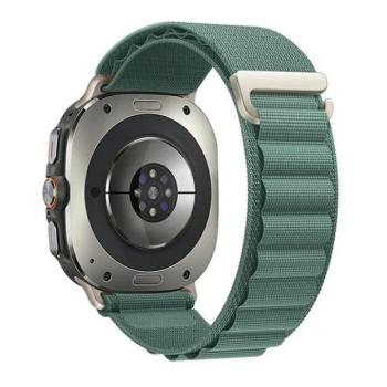 Samsung Galaxy Watch Ultra (47mm) SM-L705, textíl pótszíj, állítható, világoszöld kép