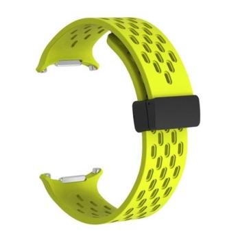 Samsung Galaxy Watch Ultra lyukacsos mágneses szilikon óraszíj, 24mm, neonzöld kép