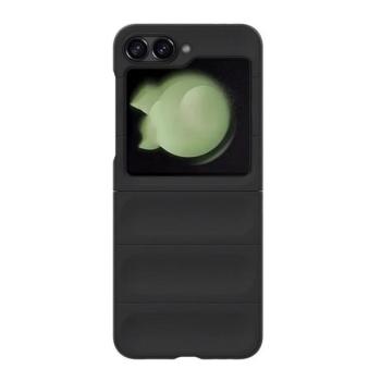 Samsung Galaxy Z Flip6 / Z Flip7 FE SM-F741B / F761B, Műanyag hátlap védőtok, közepesen ütésálló, 3D minta, fekete kép