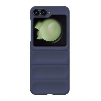 Samsung Galaxy Z Flip6 / Z Flip7 FE SM-F741B / F761B, Műanyag hátlap védőtok, közepesen ütésálló, 3D minta, sötétkék kép