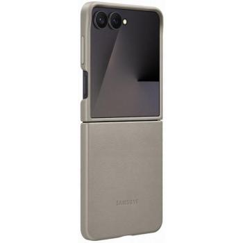 Samsung Galaxy Z Flip7 SM-F766B, Műanyag hátlap védőtok, ökobőr hátlap, KindSuit, szürke, gyári kép