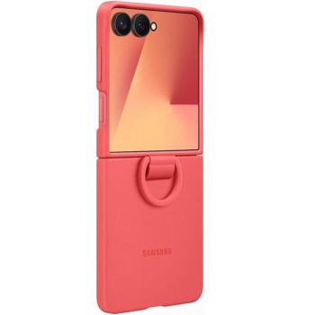 Samsung Galaxy Z Flip7 SM-F766B, Szilikon tok, telefongyűrű, korall, gyári kép