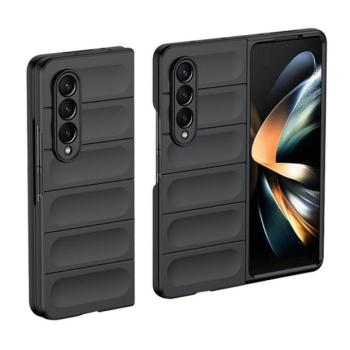 Samsung Galaxy Z Fold4 5G SM-F936B, Műanyag hátlap védőtok, közepesen ütésálló, 3D minta, fekete kép