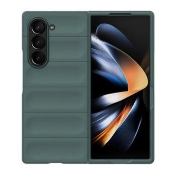 Samsung Galaxy Z Fold6 SM-F956B, Műanyag hátlap védőtok, közepesen ütésálló, 3D minta, sötétzöld kép