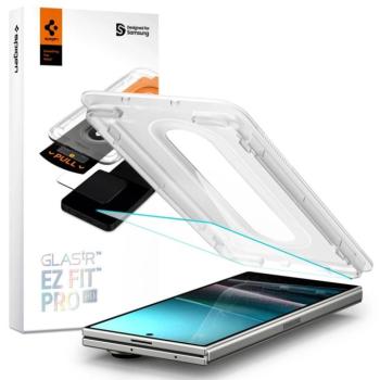 Samsung Galaxy Z Fold7 SM-F966B, Kijelzővédő fólia, ütésálló fólia (az íves részre NEM hajlik rá!), Tempered Glass (edzett üveg), Spigen Ez Fit Pro HD, Clear kép
