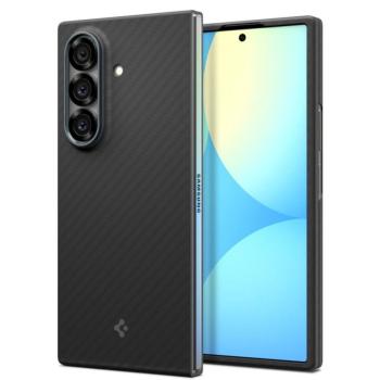 Samsung Galaxy Z Fold7 SM-F966B, Műanyag hátlap védőtok, közepesen ütésálló, ultravékony, Aramid bevonat, karbon minta, Spigen Airskin, fekete kép