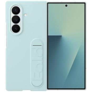 Samsung Galaxy Z Fold7 SM-F966B, Szilikon tok, + 2 db kijelzővédő fólia, matt, kitámasztóval, menta, gyári kép