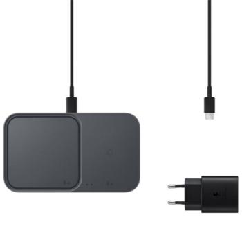 SAMSUNG hálózati töltő állomás Type-C aljzat (15W, gyorstöltés támogatás, QI Wireless, dual + hálózati töltő) FEKETE Apple iPhone 7 4.7, Apple iPhone 7 Plus 5.5, Asus Zenfone 3 5.5 (ZE55 kép