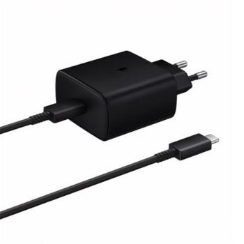 SAMSUNG hálózati töltő Type-C aljzat (45W, PD gyorstöltő + 100cm Type-C kábel) FEKETE kép