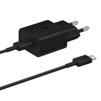 SAMSUNG hálózati töltő Type-C aljzat (45W, PD gyorstöltő + Type-C kábel, 180cm) FEKETE kép