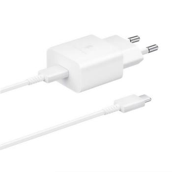 SAMSUNG hálózati töltő Type-C aljzat (5V / 2000 mA, 15W, gyorstöltés támogatás + Type-C kábel) FEHÉR Asus Zenfone 3 5.5 (ZE552KL), Honor 8, Sony Xperia X Compact (F5321), Sony Xperia XZ (F83 kép