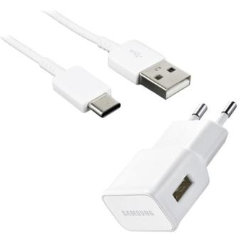 SAMSUNG hálózati töltő USB aljzat (5V / 1550 mA, gyorstöltés támogatás + Type-C kábel) FEHÉR Asus Zenfone 3 5.5 (ZE552KL), Honor 8, Sony Xperia X Compact (F5321), Sony Xperia XZ (F8331), LG kép