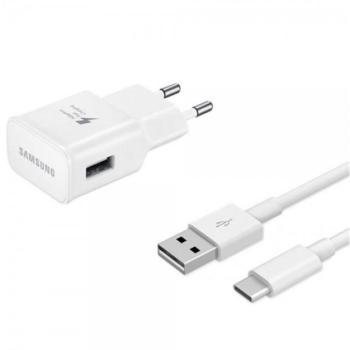 SAMSUNG hálózati töltő USB aljzat (5V / 2000 mA, gyorstöltés támogatás + EP-DR140AWE Type-C kábel 80cm) FEHÉR Asus Zenfone 3 5.5 (ZE552KL), Honor 8, Sony Xperia X Compact (F5321), Sony Xperi kép