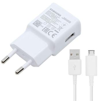 SAMSUNG hálózati töltő USB aljzat (5V / 2000 mA, gyorstöltés támogatás + microUSB kábel) FEHÉR Evolveo Strongphone Q5, Blackberry DTEK50 , Vodafone Smart turbo 7 (VFD500), HTC Desire 825, HT kép