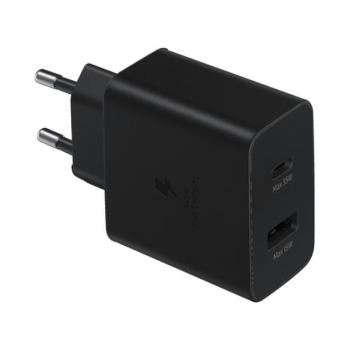 SAMSUNG hálózati töltő USB aljzat / Type-C aljzat (5V / 3000mA, 15W + 35W, PD gyorstöltés támogatás) FEKETE CAT S60, Apple iPhone 7 4.7, Apple iPhone 7 Plus 5.5, Evolveo Strongphone Q5, Blackb kép