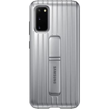 SAMSUNG műanyag telefonvédő (dupla rétegű, gumírozott, asztali tartó funkció) EZÜST Samsung Galaxy S20 (SM-G980F), Samsung Galaxy S20 5G (SM-G981U) kép