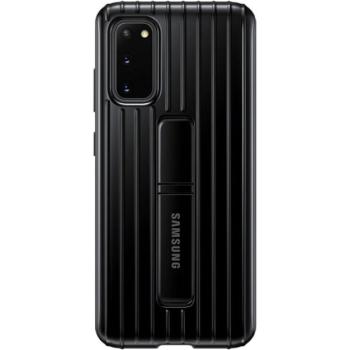 SAMSUNG műanyag telefonvédő (dupla rétegű, gumírozott, asztali tartó funkció) FEKETE Samsung Galaxy S20 (SM-G980F), Samsung Galaxy S20 5G (SM-G981U) kép