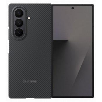 SAMSUNG műanyag telefonvédő (karbon minta + képernyővédő fólia) FEKETE kép