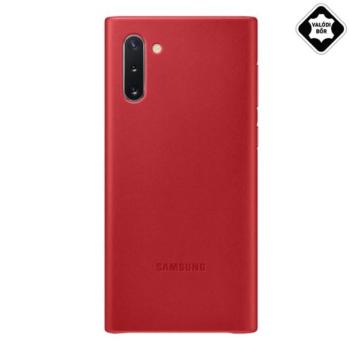 SAMSUNG műanyag telefonvédő (valódi bőr hátlap) PIROS Samsung Galaxy Note 10 (SM-N970F) kép