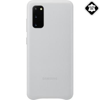 SAMSUNG műanyag telefonvédő (valódi bőr hátlap) VILÁGOSSZÜRKE Samsung Galaxy S20 (SM-G980F), Samsung Galaxy S20 5G (SM-G981U) kép