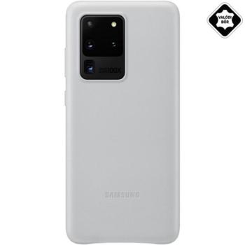 SAMSUNG műanyag telefonvédő (valódi bőr hátlap) VILÁGOSSZÜRKE Samsung Galaxy S20 Ultra (SM-G988F), Samsung Galaxy S20 Ultra 5G (SM-G988B) kép
