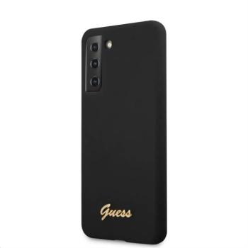Samsung S21 Plus GUESS GUHCS21MLSLMGBK Liquid Silicon Hátlap - Fekete kép
