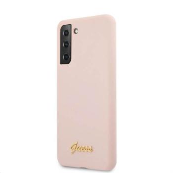 Samsung S21 Plus GUESS GUHCS21MLSLMGLP Liquid Silicon Hátlap - Rózsaszín kép