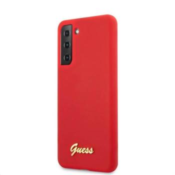 Samsung S21 Plus GUESS GUHCS21MLSLMGRE Liquid Silicon Hátlap - Piros kép