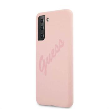 Samsung S21 Plus GUESS GUHCS21MLSVSPI Liquid Silicon Hátlap - Rózsaszín kép